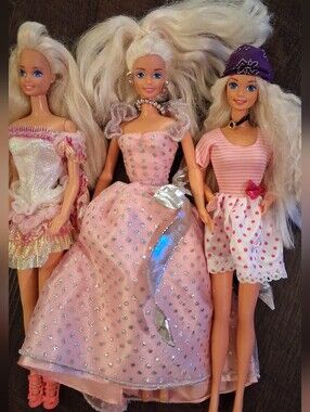 Vintage 90s Barbie Dolls, Set Of 3